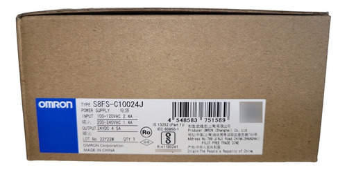 Fonte Alimentação Omron Chaveada 4,5a 24v 100w S8fs-c10024j