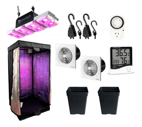 Kit Indoor Completo Carpa 120x120x200 Led Growtech 400w