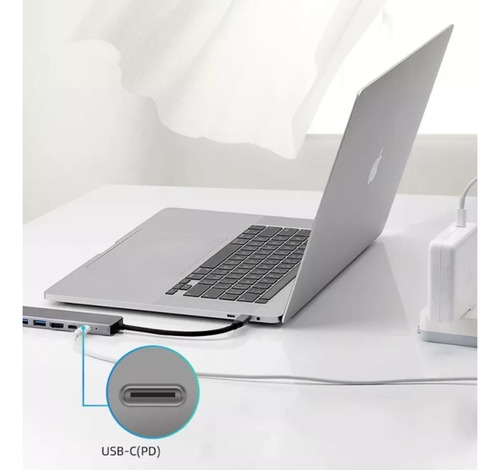 Hub 8 Em 1 Tipo C P/ Macbook. iMac, Mac Mini Hdmi, Usb 3.0