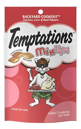 Premios Gatos Temptations Mixups Pollo, Hígado Y Res 48g Imp