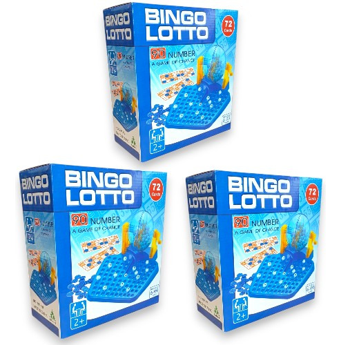 Pack De 3 Bingo Tómbola Juego De Mesa Familiar + Cartones