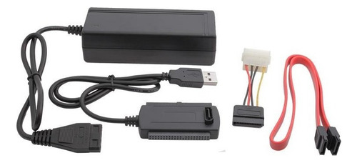 Adaptador Disco Duro Hdd Solido Ssd A Usb Con Fuente Negro