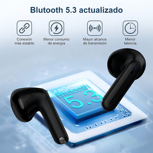 Fones de ouvido sem fio Blackview Airbuds8 Bluetooth Nc, cor branca, cor da luz, azul