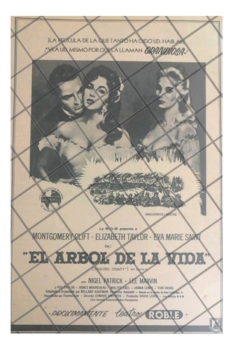 Cartel Retro Pelicula. El Arbol De La Vida 1958