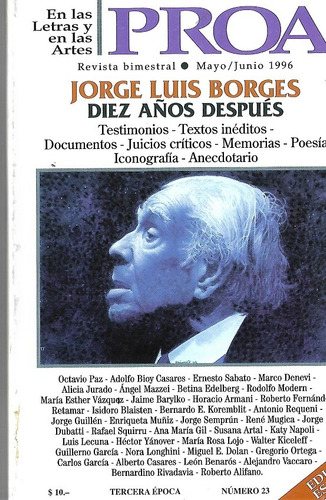 Proa_jorge Luis Borges: Diez Años Después__junio 1996_