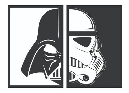 Kit Star Wars 2 Quadros 50x40cm Lançamento Swc