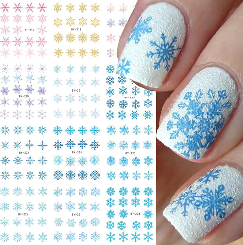 Caminos De Nieve Pegatinas De Arte De Uñas Calcomanías De Uñ