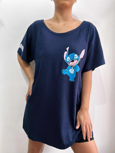 Remeron Animado Stitch Ohana Talle Oversize