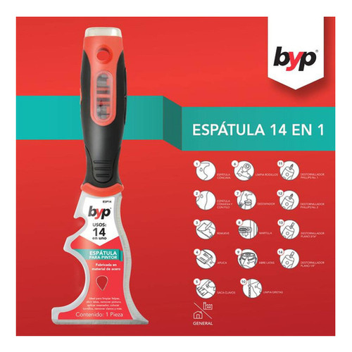 Espátula Multifuncional 14 En 1 Para Pintor Esp14 Byp