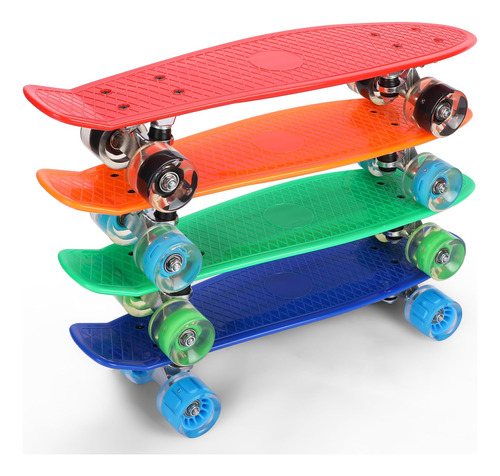 Liliful 4 Pcs Mini Cruiser Skateboard 22 '' Plastic Cruiser