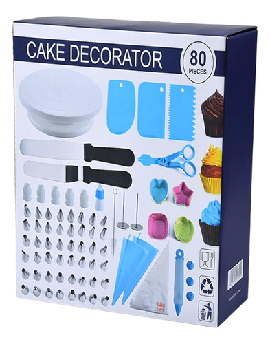 Kit Completo De Pastelería Para Decoraciones De 80 Piezas 