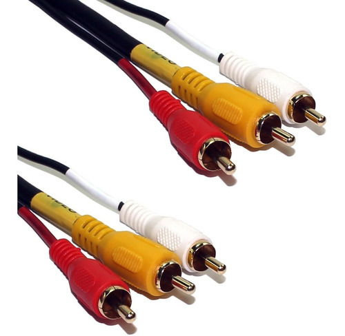 Cabo Auxiliar 3 Rca X 3 Rca Macho Com Coaxial 3m 