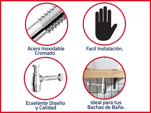 Imagen 4 de 10 de Kit Sifón/desagüe Click Clak Acero Inox D'accord Baño.