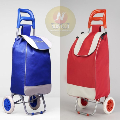 Imagem 5 de 6 de Carrinho Feira Supermercado Compras Dobrável Rodas Grandes
