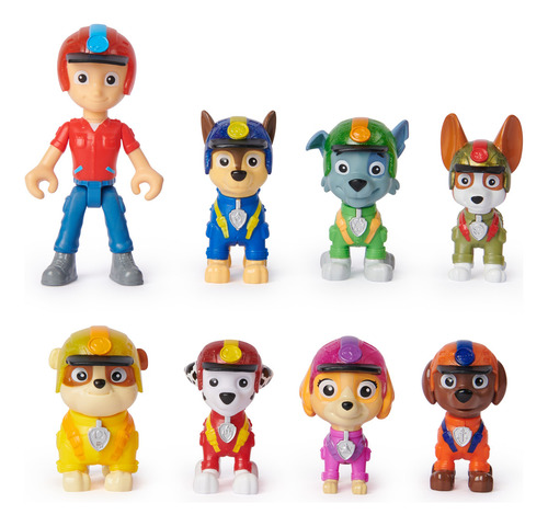 Paw Patrol Jungle Pups Set 8 Figuras Chase Marshall Rocky