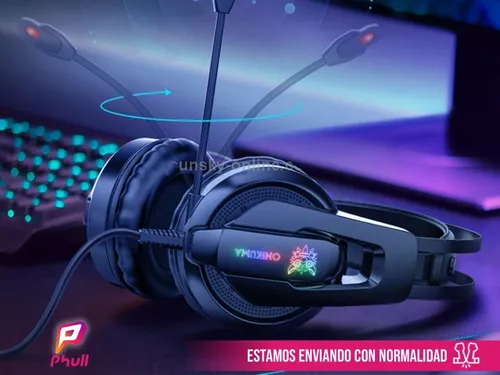 Auricular Profesional Gamer Onikuma K16 Luz Rgb Ajustables