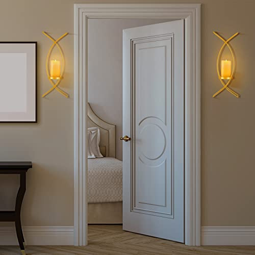 Juego De Dos Candelabros De Pared De Metal Con Portavelas D