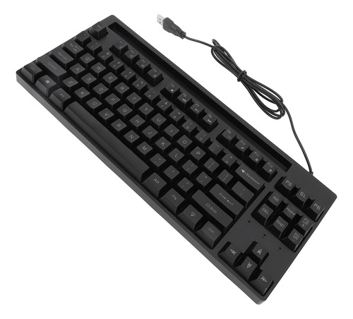 Teclado Usb De 87 Teclas, Soporte Con Cable, Efecto Colorido