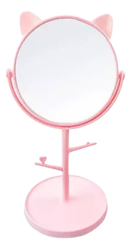 Espelho De Mesa Gato Maquiagem Beleza Decoração Suporte Moldura Branco