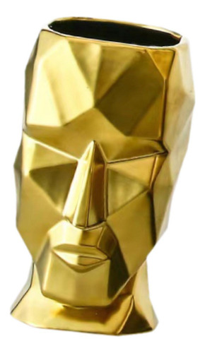 Figura De Jarrón Con Cabeza Humana Geométrica, Adorno