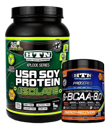 Usa Soy Protein Isolate 1 Kg + Beta Bcaa 8.0 Htn Veganos