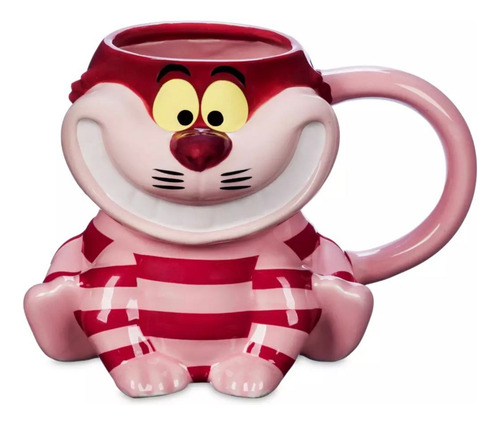 Taza Gato Chesire Disney Original Rosa Chicle Gaato