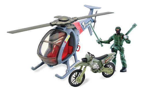 Helicóptero De Combate Con Figura The Corps! Air Command