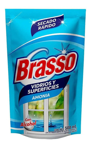 Brasso Vidrios Y Superficies Amonia 500 ml