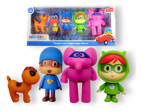 Pocoyo Y Sus Amigos - 5 Personajes De Jebe Y Articulables