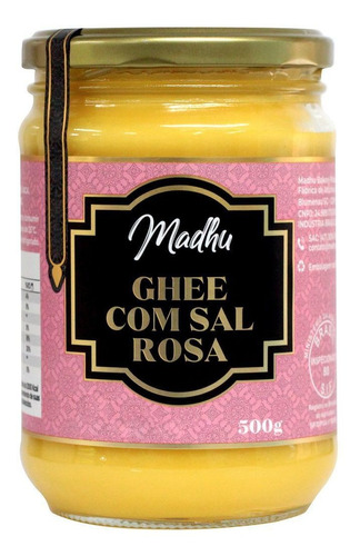 Ghee Manteiga C Sal Rosa Himalaia 500g Zero Lactose