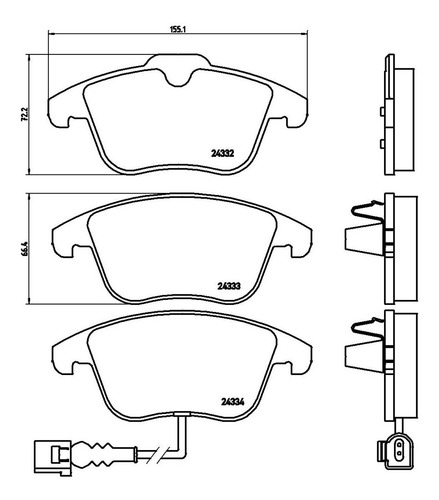 Balata Brembo Delantera Vw Tiguan 1.4 2.0 2007 Y+ P85112