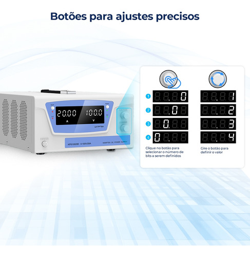 Fonte De Bancada Wanptek Kps10020d 100v 20a 2000w