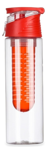 Exprimidor de plástico de 700 ml con infusor rojo