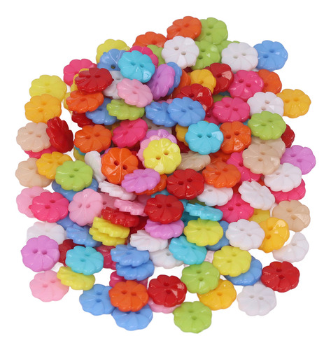 Botões De Plástico, 200 Unidades De Flores, Cores Vivas, Dur