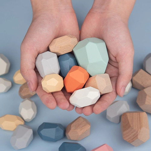 Imagen 3 de 5 de Juego De Bloques De Construcción Jenga Piedras De Colores