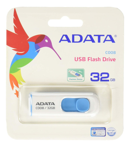 Adata Usb Unidad Flash Retractil Tapa Color Blanco