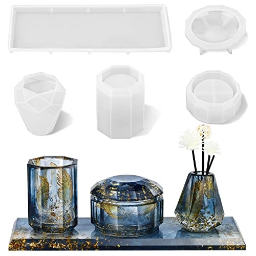 Kit De Moldes Para Decoraciones Para El Baño En Resina Epoxi