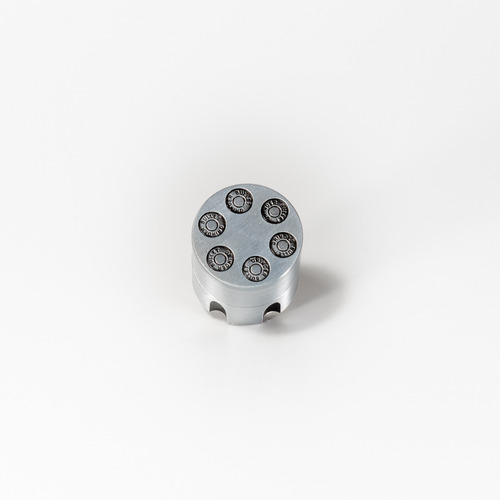 Imagen 2 de 6 de Picador Grinder Metal 3 Partes Tambor Cargador Chico Silver
