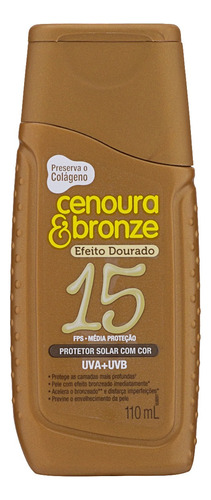 Protetor Solar com Cor Efeito Dourado FPS 15 Cenoura & Bronze Frasco 110ml