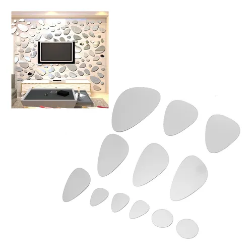 Pegatinas De Pared Con Espejo De Fondo De Tv, Pegatinas De P
