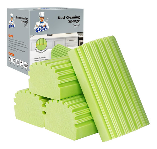 Mr.siga Sponge Duster, Reusable Duster With Ridged Surfac...