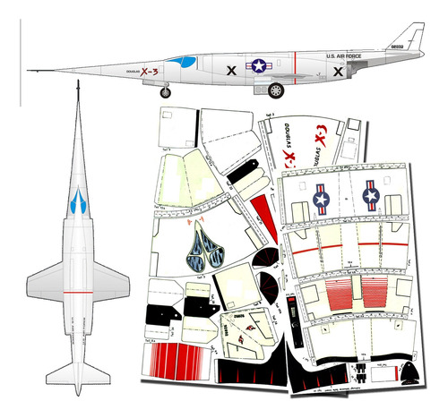 Douglas X-3  Stiletto 1.33 Papercraft