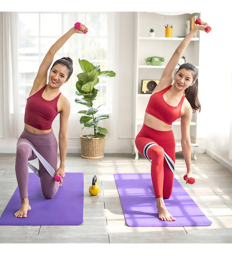 Par Mancuernas De 1 Kilos Rojo Ejercicio Pilates Yoga Gym