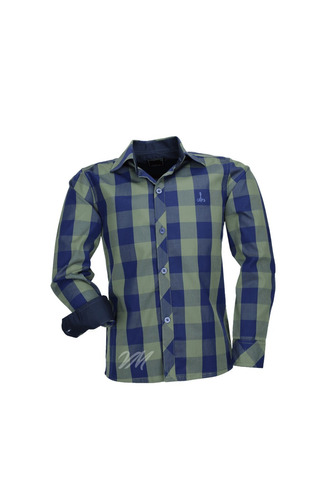 Camisa Infantil Alfa Tecido Algodão Xadrez - Verde - 187