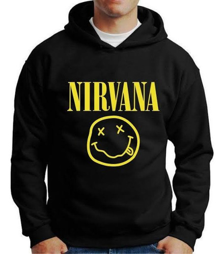 Moletom Blusa Frio Casaco Nirvana Smile Rock Banda Grunge