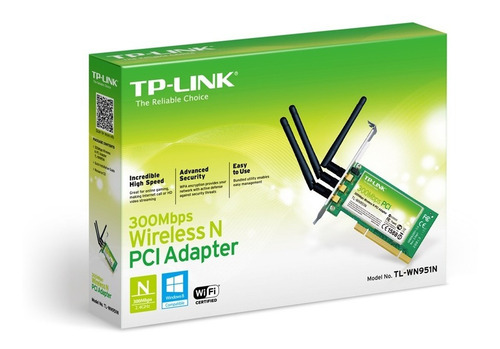 Imagen 1 de 2 de Tarjeta Red Inalámbrica Pci Tp-link Wn951n Urano 25 Pc, C.a.