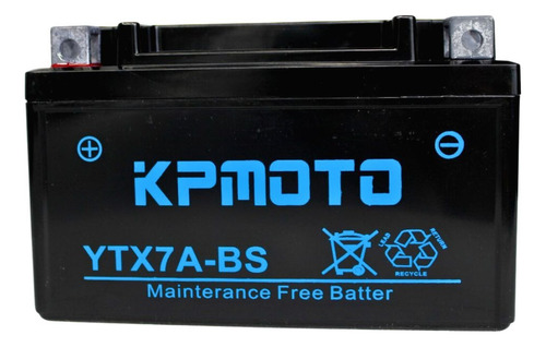 Batería De Gel Motocicleta Motoneta Ytx7a-bs Pila Para Moto Derecho