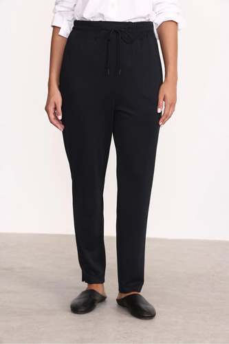 Pantalon Mujer Jogger Con Elastico Y Cordón Fanny Yagmour Negro M