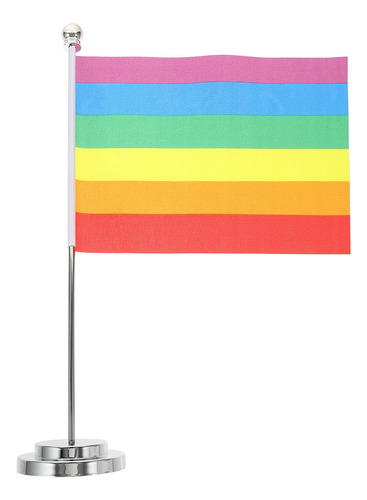 Banner De Mesa Mini Flags Rainbow Con Un Solo Poste