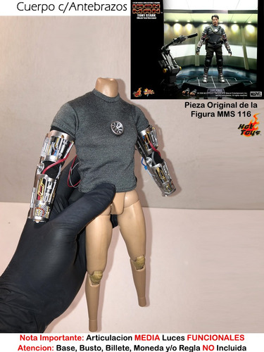 Cuerpo C/ Luz Tony Stark Hot Toys Mms116 Escala 1/6 Original (Usado)
